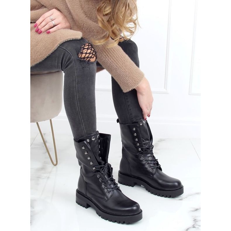 Botas militares negras con cordones NC1092 Black negro 1 Botas militares negras con cordones NC1092 Black negro 1