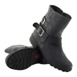 Botas de invierno de piel para mujer Gregors 544 azul marino 3
