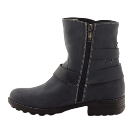 Botas de invierno de piel para mujer Gregors 544 azul marino 2