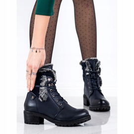 Super Mode Botas azul marino con pelo 1