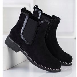 Bestelle Botas Jodhpur de ante negras negro 1