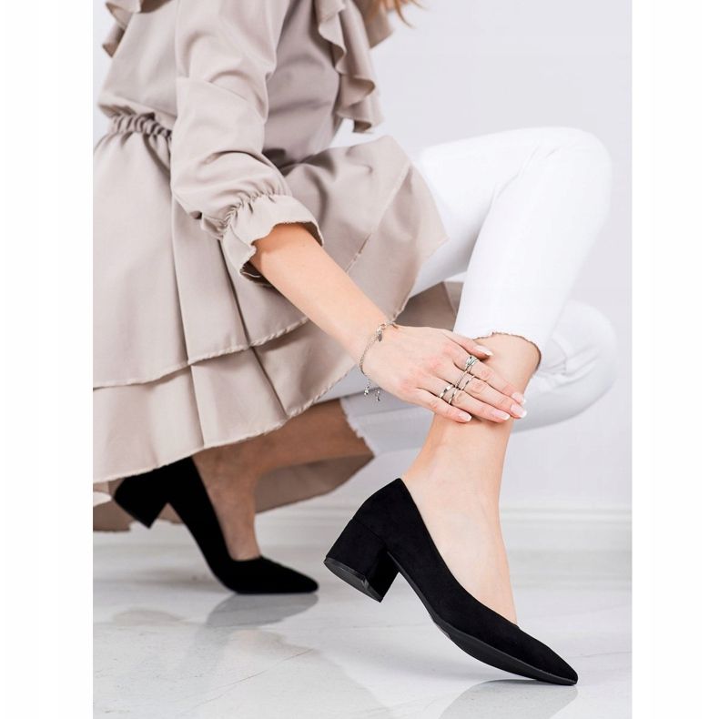 SHELOVET Bombas en tacones bajos negro 1