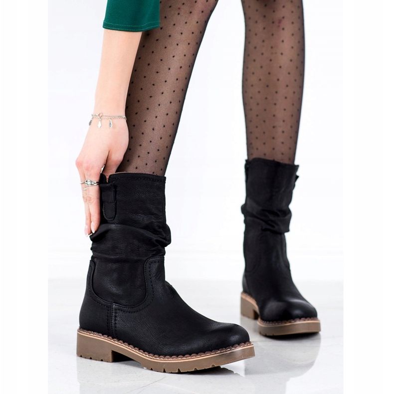 Super Mode Botas con parte superior con volantes negro 2 Super Mode Botas con parte superior con volantes negro 2