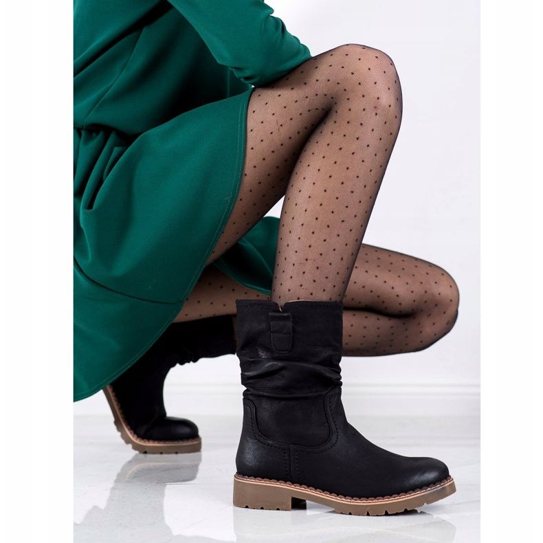 Super Mode Botas con parte superior con volantes negro 1 Super Mode Botas con parte superior con volantes negro 1