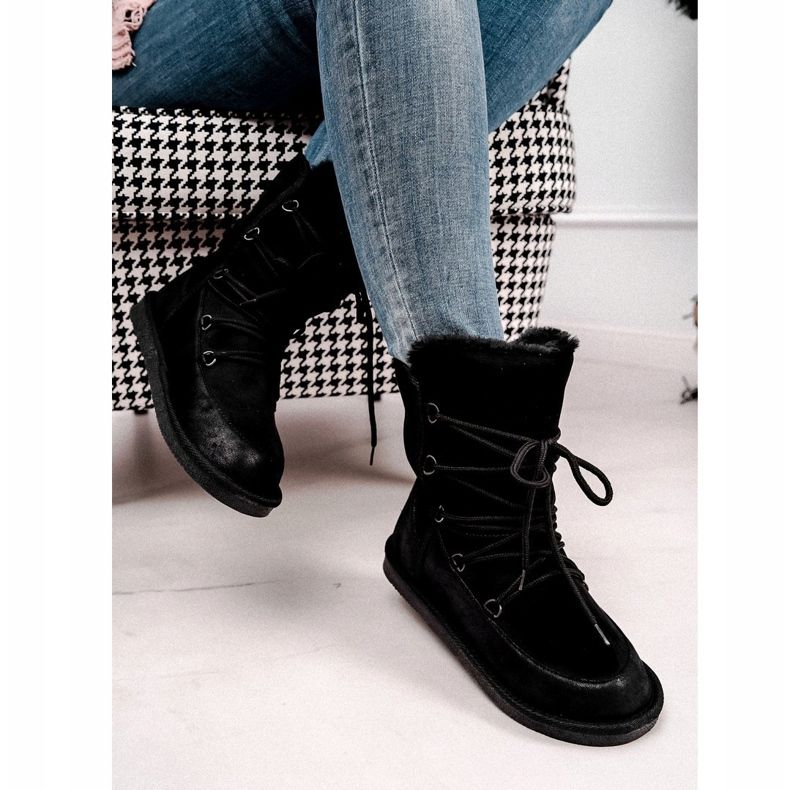 HAN Botas de nieve para mujer con pelo negro Ilana 2 HAN Botas de nieve para mujer con pelo negro Ilana 2