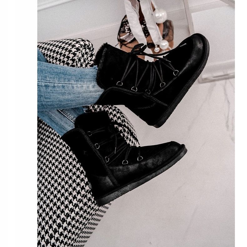 HAN Botas de nieve para mujer con pelo negro Ilana 3 HAN Botas de nieve para mujer con pelo negro Ilana 3