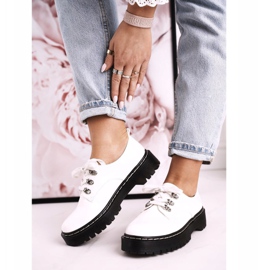 S.Barski Zapatos Oxford para mujer en la plataforma S. Barski HX15 Lacado Blanco 1
