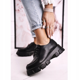 Zapatos Oxford de mujer sobre una plataforma masiva S.Barski HX23 Black negro 5