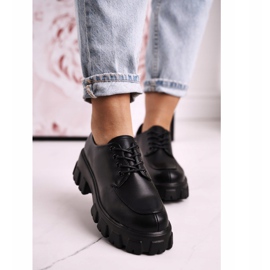 Zapatos Oxford de mujer sobre una plataforma masiva S.Barski HX23 Black negro 1
