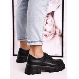 Zapatos Oxford de mujer sobre una plataforma masiva S.Barski HX23 Black negro 2