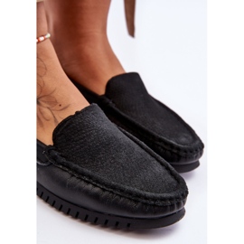 Mocasines de cuero clásicos para mujer S.Barski LR97630 Negro 3