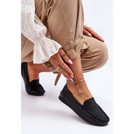 Mocasines de cuero clásicos para mujer S.Barski LR97630 Negro 4