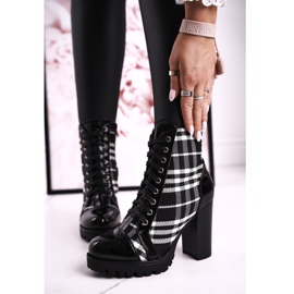 PS1 Botas de Mujer con Tacón a Cuadros Negro Blair blanco 1 PS1 Botas de Mujer con Tacón a Cuadros Negro Blair blanco 1