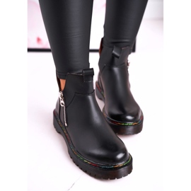 Botines chelsea de mujer con costuras de colores negro Addison 1