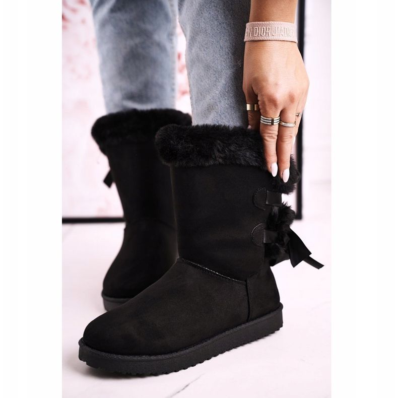 Botas de nieve para mujer con cinta aislante de piel sintética Kaylee negro 1