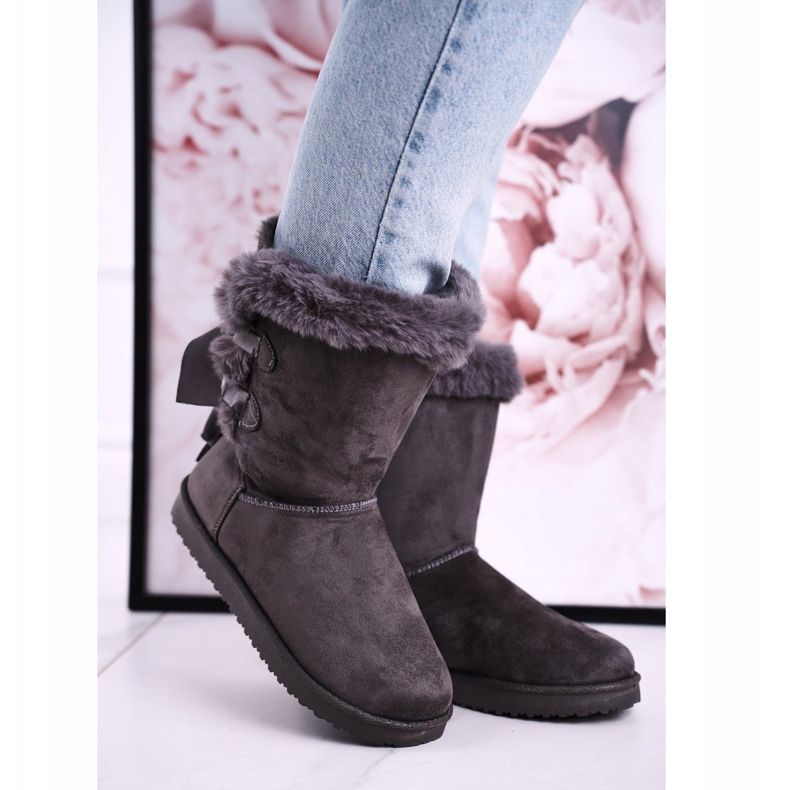 Botas de nieve para mujer con pelo forrado con pelo gris Kaylee 2 Botas de nieve para mujer con pelo forrado con pelo gris Kaylee 2