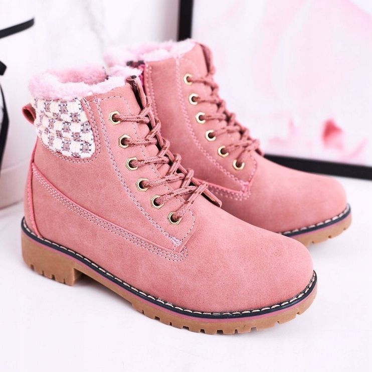Apawwa Botas para niños Trappers con aislamiento de piel Pink Forest rosado 2 Apawwa Botas para niños Trappers con aislamiento de piel Pink Forest rosado 2