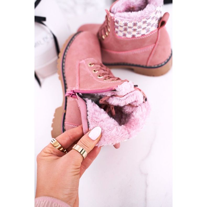 Apawwa Botas para niños Trappers con aislamiento de piel Pink Forest rosado 1 Apawwa Botas para niños Trappers con aislamiento de piel Pink Forest rosado 1