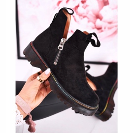 Botines chelsea de mujer con pespuntes de colores ante negro Addison 1 Botines chelsea de mujer con pespuntes de colores ante negro Addison 1