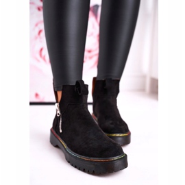 Botines chelsea de mujer con pespuntes de colores ante negro Addison 5