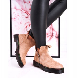 Botines chelsea de mujer con pespuntes de colores ante beige Addison 5