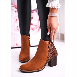 Botas de mujer de piel con tacón alto Maciejka Red 04833 marrón 2