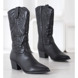 SHELOVET Botas vaqueras con estampado negro 2