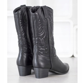 SHELOVET Botas vaqueras con estampado negro 3