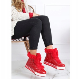 Botas de nieve barnizadas rojas NB310P-3 Rojo 3