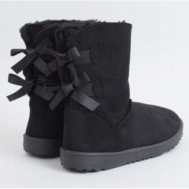 Botas de nieve con lazos negros B195-1 Negro 1