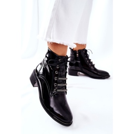 D&A Botas Calientes Mujer Clásicas Lacado Negro Reflejo 3