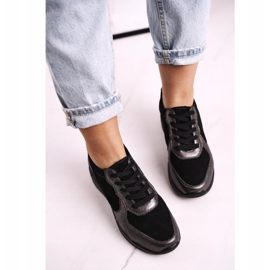 S.Barski Zapatillas de Mujer en Piel con Cuña Negro Roxette 4