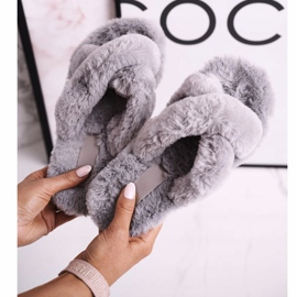 FJ1 Pantuflas De Piel Para Mujer Gris Cozy Time 1 FJ1 Pantuflas De Piel Para Mujer Gris Cozy Time 1