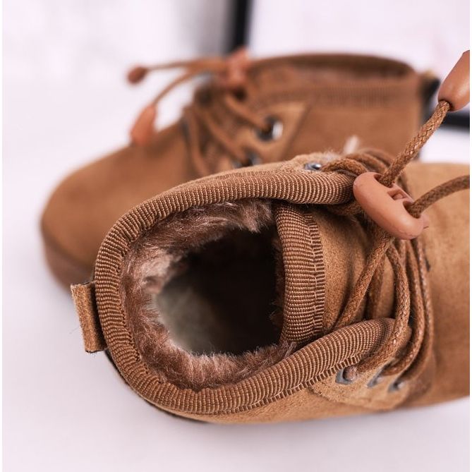 Botas de nieve con cordones para niños calentadas con piel Brown Hunter marrón 1 Botas de nieve con cordones para niños calentadas con piel Brown Hunter marrón 1