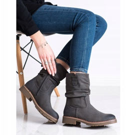 Super Mode Botas con parte superior con volantes gris 4