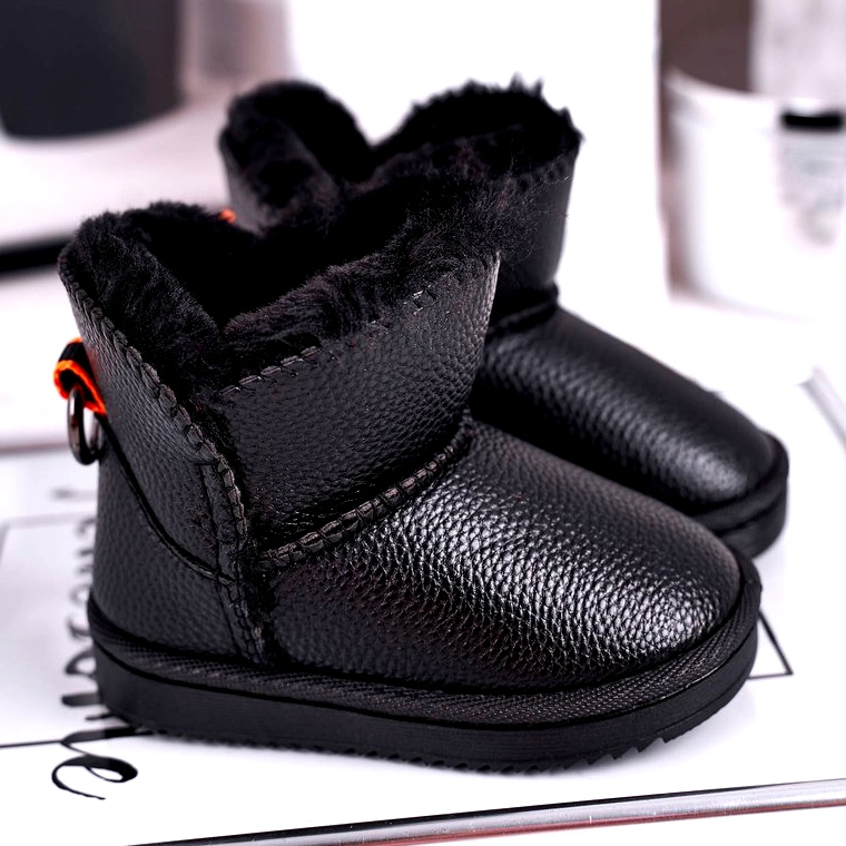Apawwa Botas de nieve cálidas para niños Black June negro 1