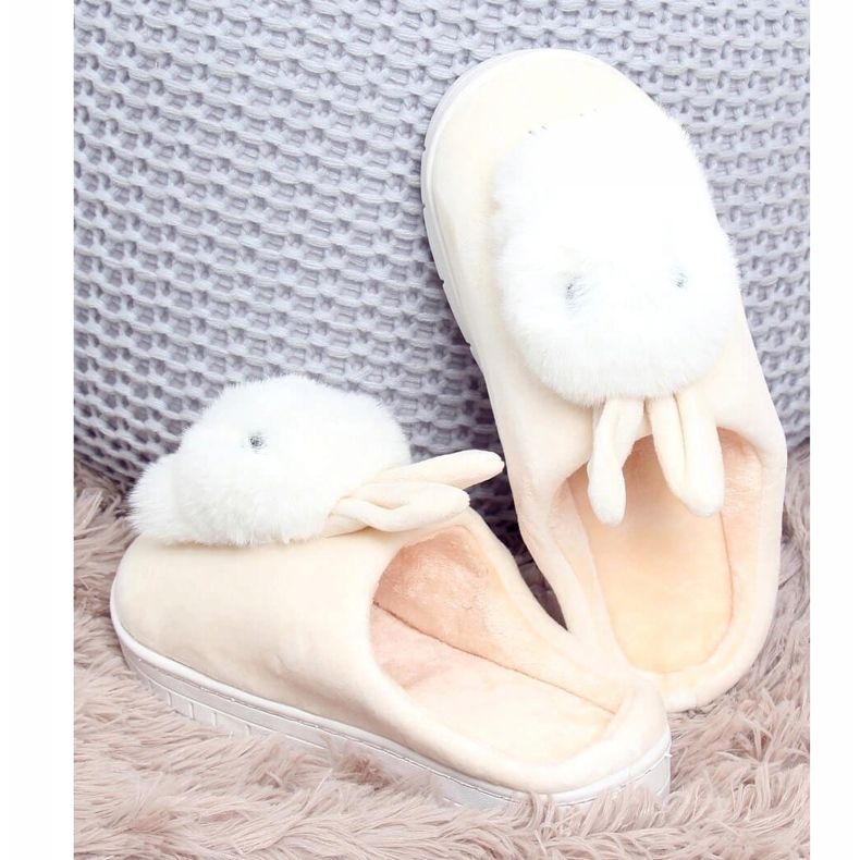 Zapatillas de mujer conejitos beige MA01 Beige crudo 1 Zapatillas de mujer conejitos beige MA01 Beige crudo 1