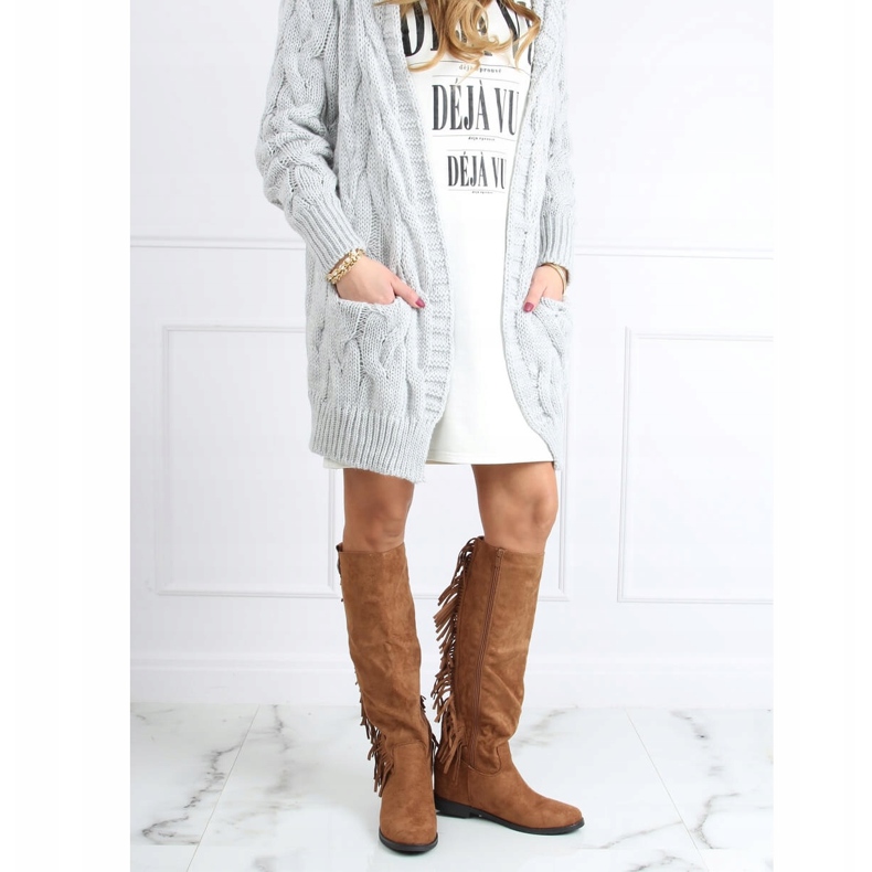 Botas con flecos, cuña oculta camel ST-28P Camel beige 1