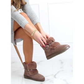 Botas de nieve con circonita beige A980 Caqui 2