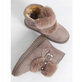 Botas de nieve con circonita beige A980 Caqui 3