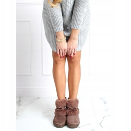 Botas de nieve con circonita beige A980 Caqui 4