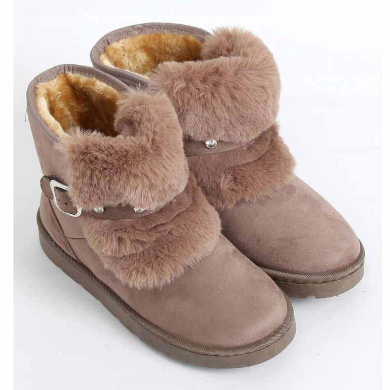 Botas de nieve con circonita beige A980 Caqui 1