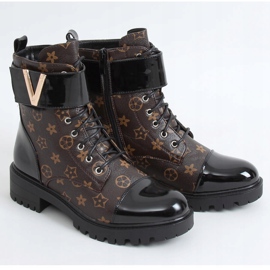 Botas con cordones para mujer NC1073 Negro marrón 1