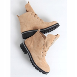 Botas de mujer con cordones beige NC1035 Khaki plata 2