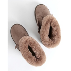 Botas de nieve beige para mujer A974 Khaki 2