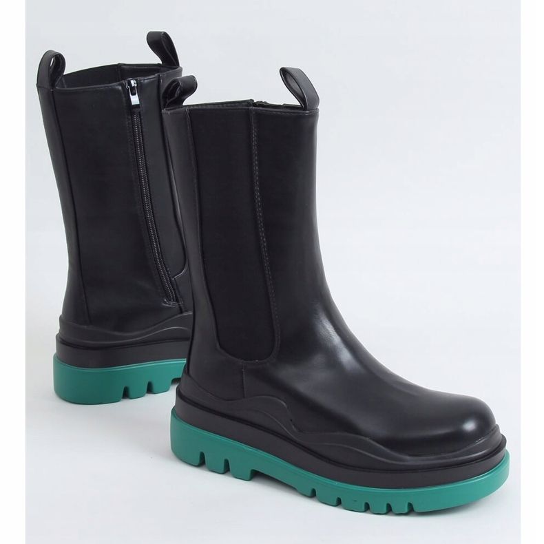 Negro Botas de moto YK05 NEGRO / VERDE 1 Negro Botas de moto YK05 NEGRO / VERDE 1