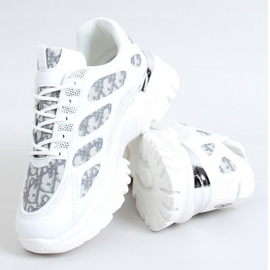 Zapatillas deportivas de mujer blancas VL123 White blanco gris 2