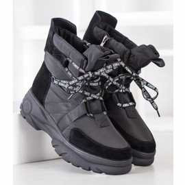 SHELOVET Botas de nieve deportivas cálidas negro 2