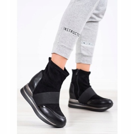 SHELOVET Botas de cuña de moda negro 2 SHELOVET Botas de cuña de moda negro 2