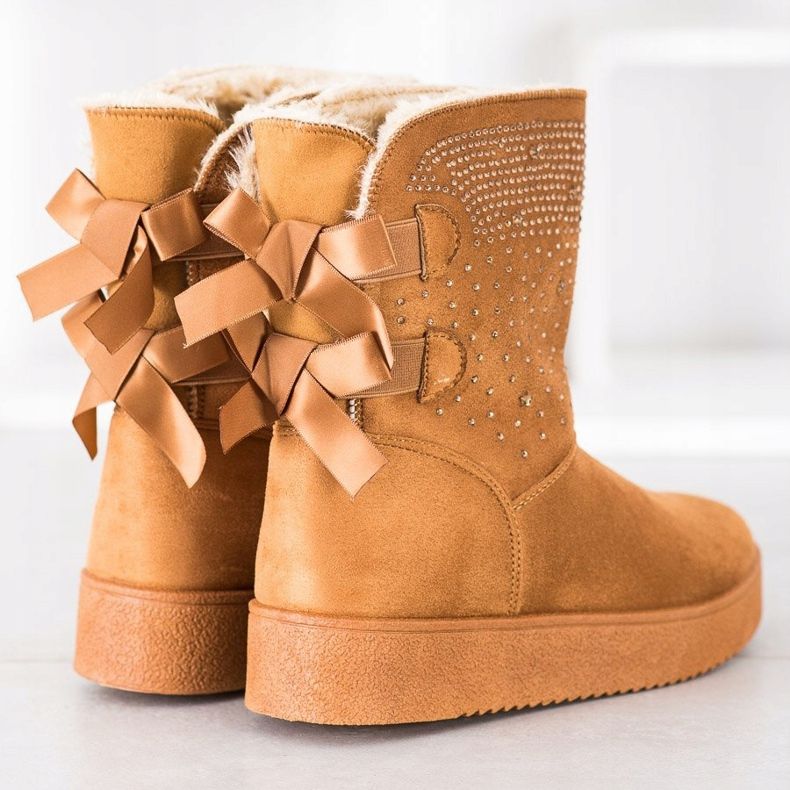 Small Swan Mukluki con cristales marrón 2